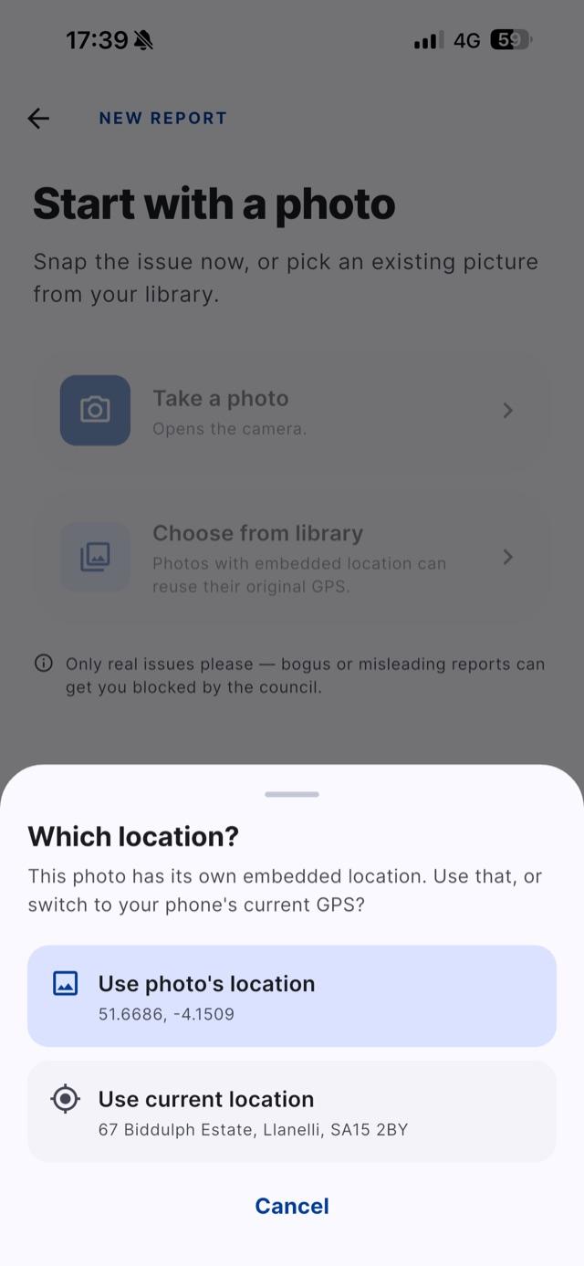Reporting in the StreetReport app
