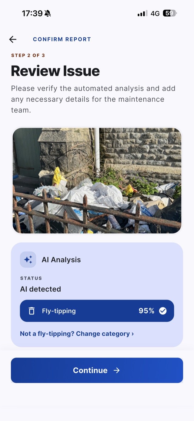 StreetReport app screen 4