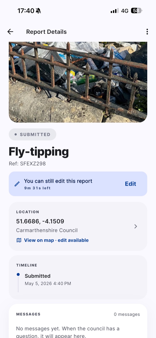 StreetReport app screen 9